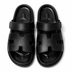 Premium Black Cut-Out Design Casual Sandals