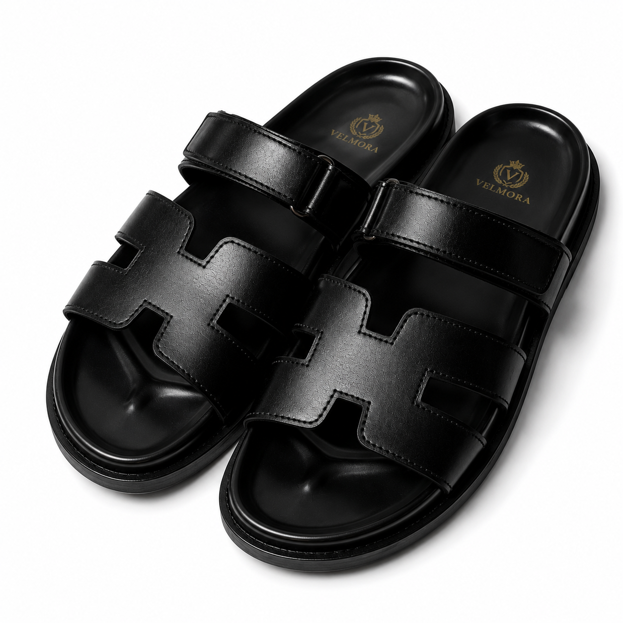 Premium Black Cut-Out Design Casual Slippers