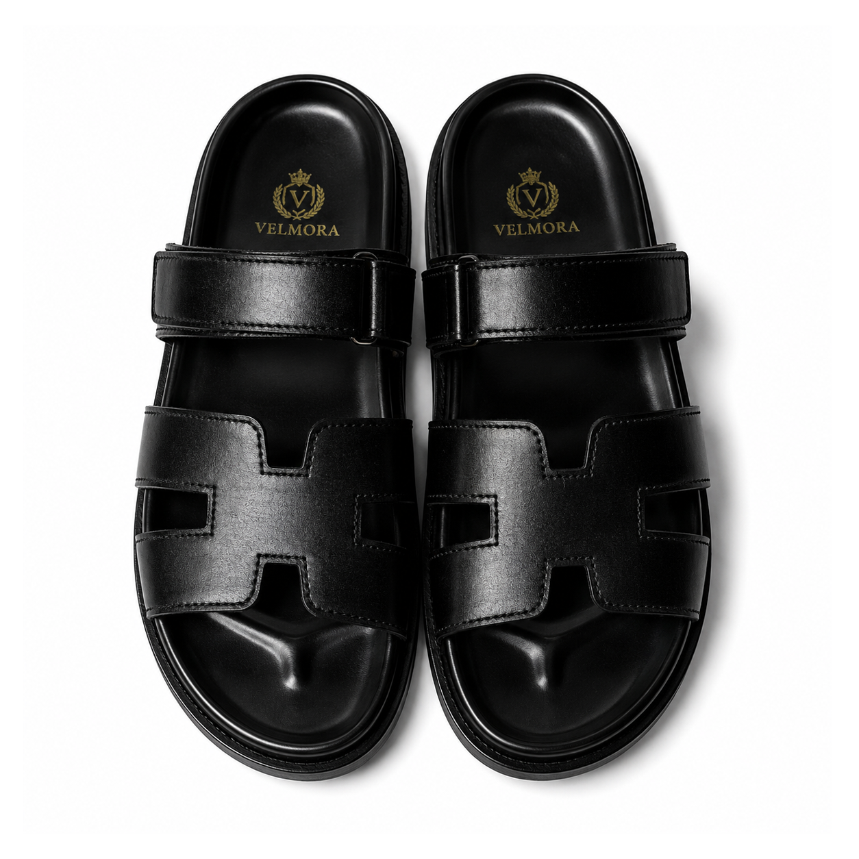 Premium Black Cut-Out Design Casual Slippers