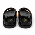 Premium Dark Brown Cross-Strap Leather Sandals