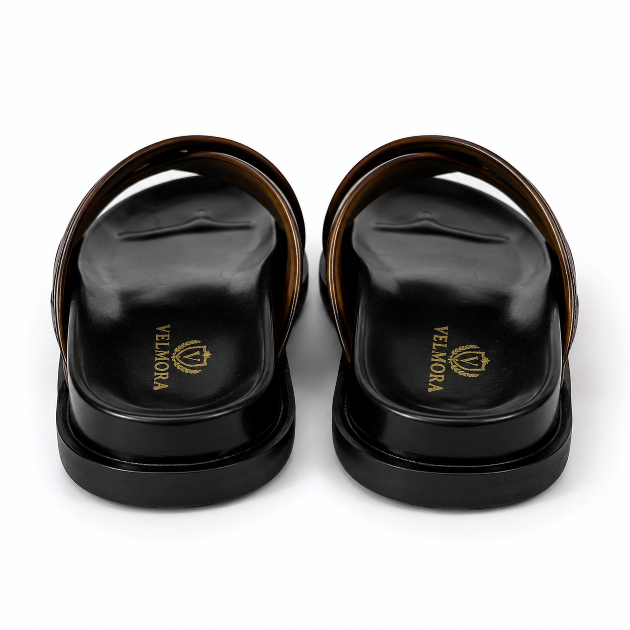 Premium Dark Brown Cross-Strap Leather Sandals
