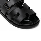 Premium Black Cut-Out Design Casual Sandals