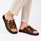 Premium Woven Leather Strappy Sandals